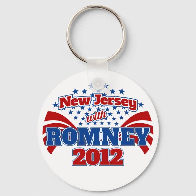 New Jersey with Romney 2012 Keychain (Front)