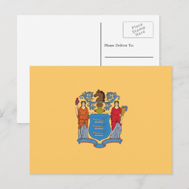 New Jerseyan Flag, Flag of New Jersey Postcard (Front/Back)