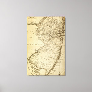 New JerseyPanoramic MapNew Jersey Canvas Print