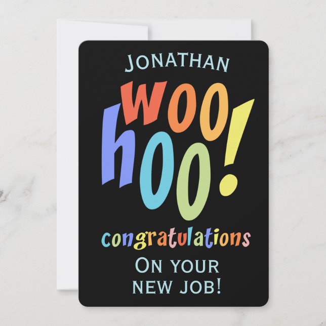 New Job Congratulations Fun Typography Card (Front)