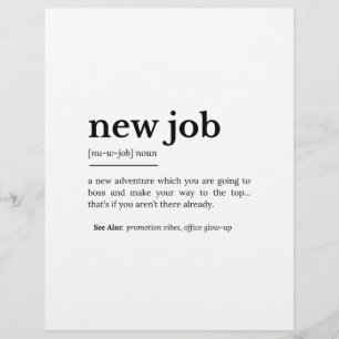 New Job Definition – Funny Motivational Typography Letterhead