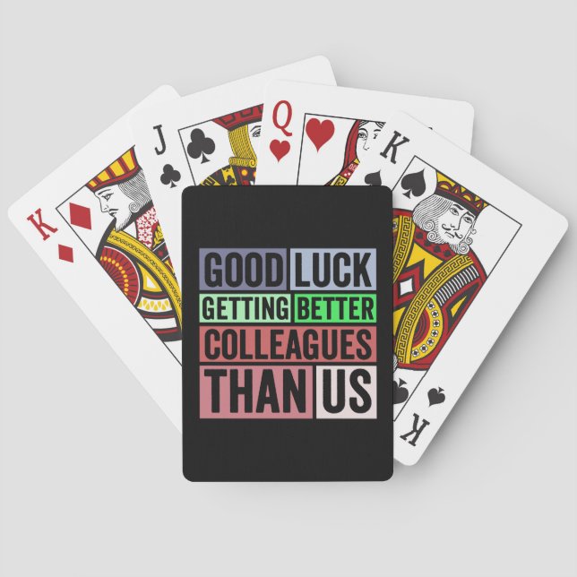 New Job Funny | Farewell Coworker Leaving | Good L Playing Cards (Back)