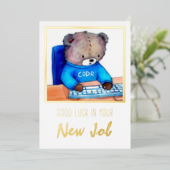 New Job Good Luck Congratulations Card (Standing Front)