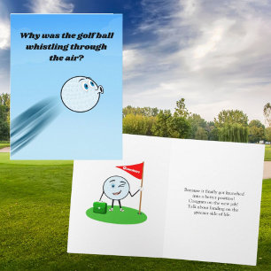 New Job Humour Whistling Golf Ball Congratulations Card