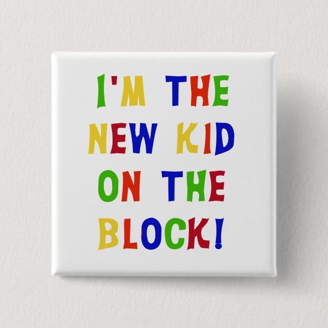 New Kid on the Block 2 Inch Square Button (Front)