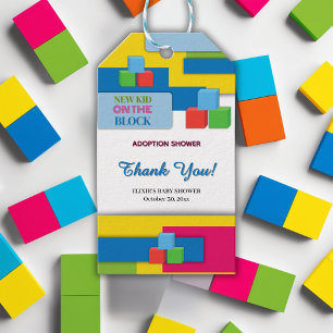 New Kid On The Block Adoption Foster Baby Shower Gift Tags