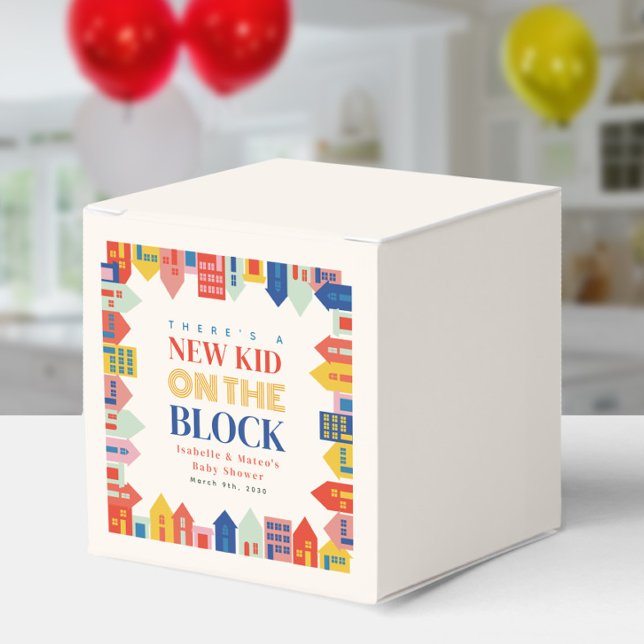 New Kid On The Block Houses Neutral Baby Shower Favor Box (Creator Uploaded)