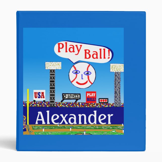 New Kids Sports Baseball Personalized Binder (Front)
