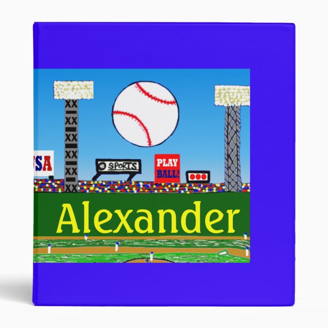 New Kids Sports Personalized Baseball Binder Gift (Front)
