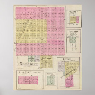New Kiowa, Sun City, Stanley, and Holliday, Kansas Poster