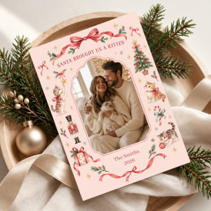 New Kitten Christmas Photo Holiday Card