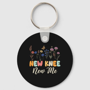 New Knee New Me Funny Knee Surgery Recovery Joke Keychain