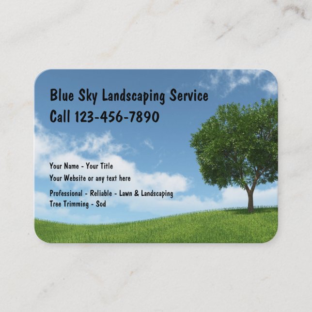 New Lawn And Landscaping Business Cards (Front)