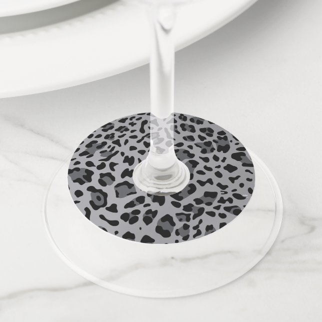 New Leopard Texture 11 Wine Glass Tag (Close Up)