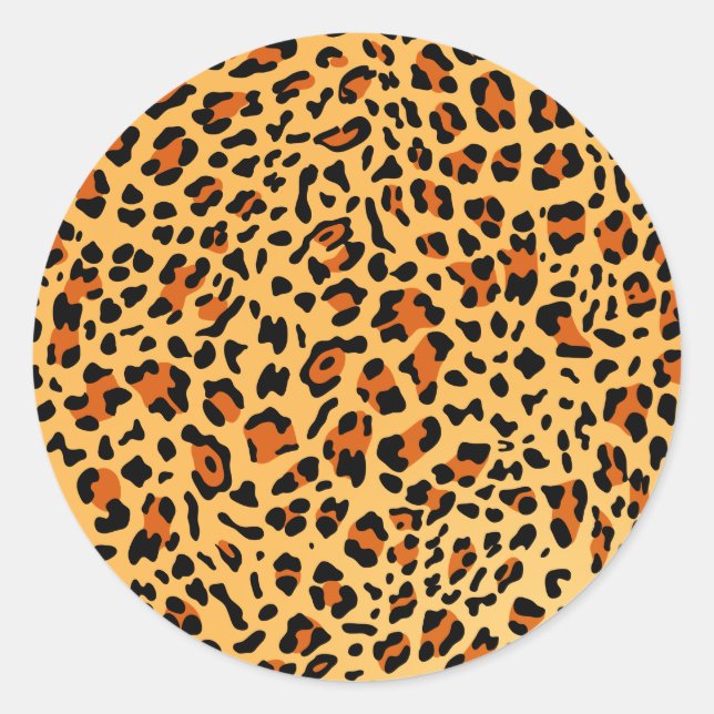 New Leopard Texture 3 Classic Round Sticker (Front)