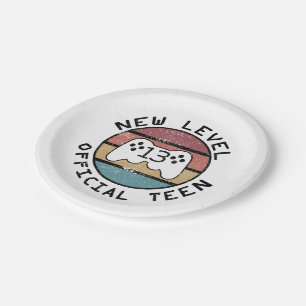 New Level 13 Official Teen - Geeky Birthday Paper Plate