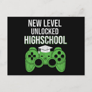 New Level Unlocked High School Gamer Student Gift Postcard