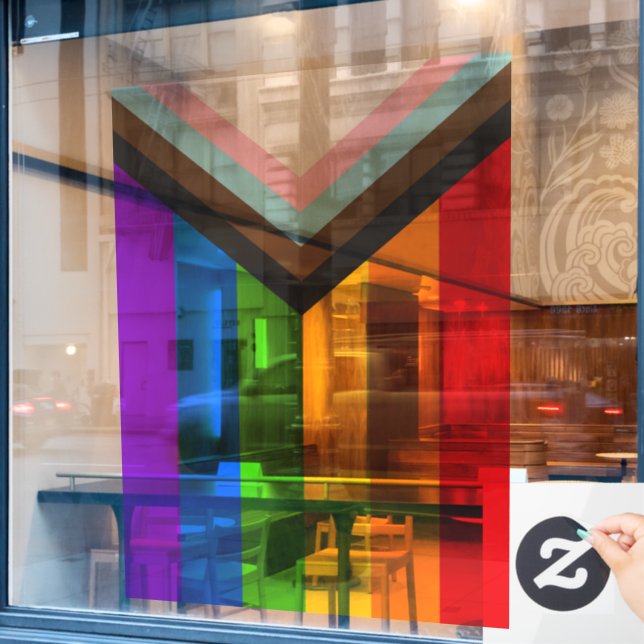 New LGBT+ Rainbow Flag Window Cling (Cafe Window)