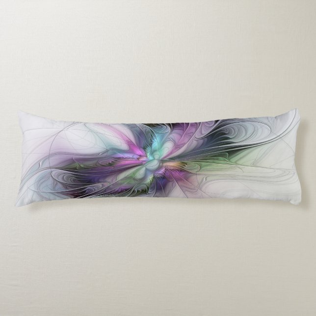 New Life, Colourful Abstract Fractal Art Fantasy Body Pillow (Front)