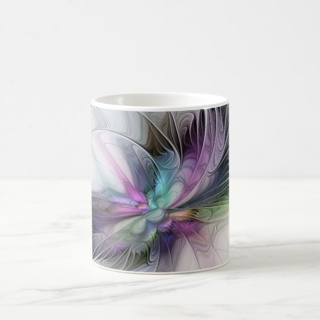 New Life, Colourful Abstract Fractal Art Fantasy Coffee Mug (Center)