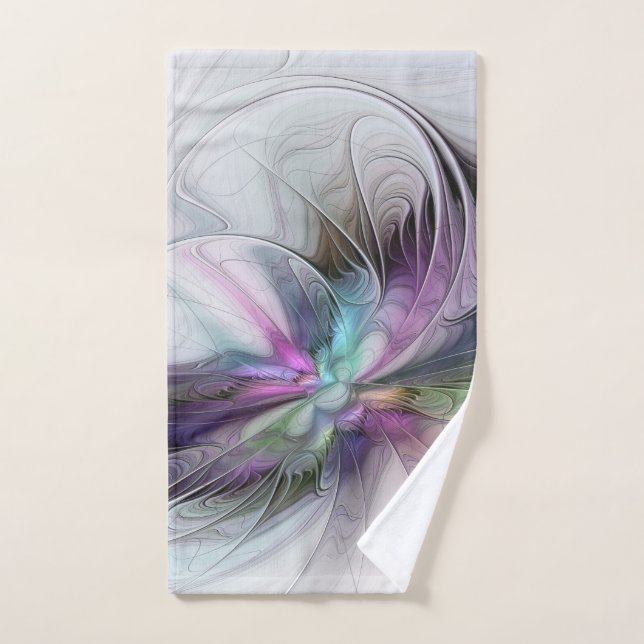 New Life, Colourful Abstract Fractal Art Fantasy Hand Towel (Hand Towel)