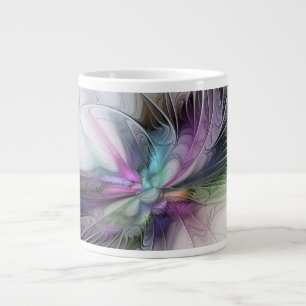New Life, Colourful Abstract Fractal Art Fantasy Large Coffee Mug