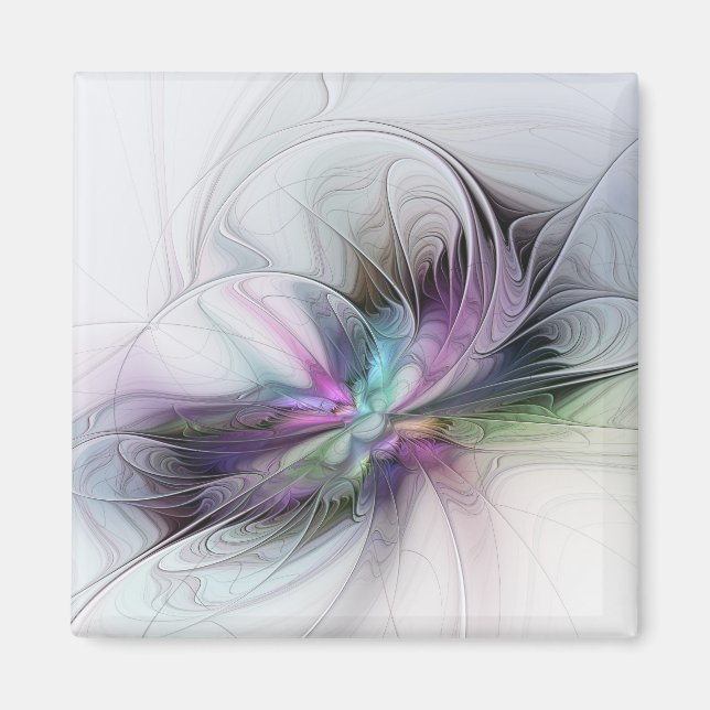 New Life, Colourful Abstract Fractal Art Fantasy Magnet (Front)