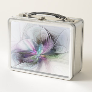 New Life, Colourful Abstract Fractal Art Fantasy Metal Lunch Box