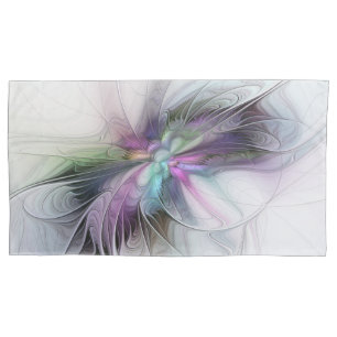 New Life, Colourful Abstract Fractal Art Fantasy Pillowcase