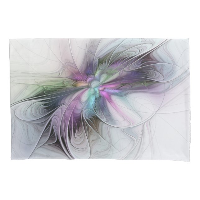 New Life, Colourful Abstract Fractal Art Fantasy Pillowcase (Front)