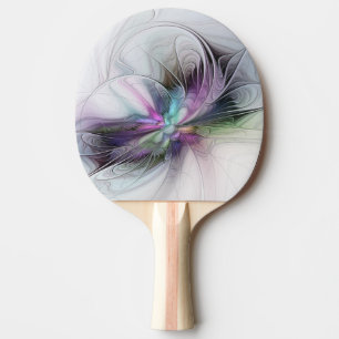 New Life, Colourful Abstract Fractal Art Fantasy Ping Pong Paddle