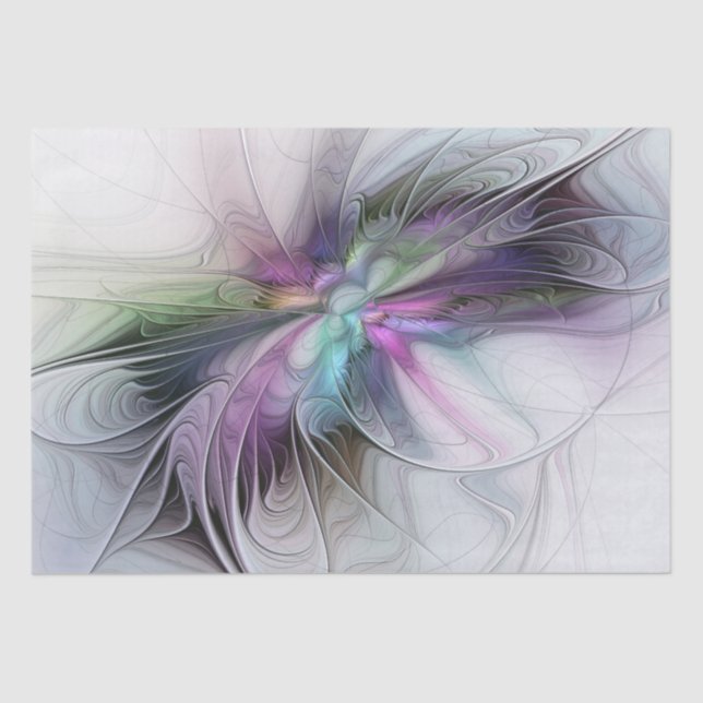 New Life, Colourful Abstract Fractal Art Fantasy Tissue Paper (Front)