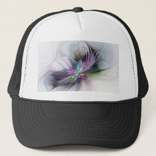 New Life, Colourful Abstract Fractal Art Fantasy Trucker Hat