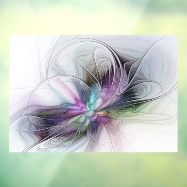 New Life, Colourful Abstract Fractal Art Fantasy Window Cling (Sheet 3)