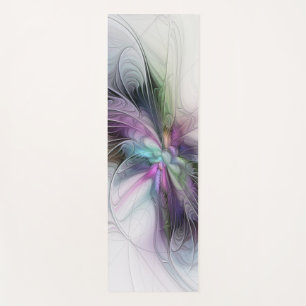 New Life, Colourful Abstract Fractal Art Fantasy Yoga Mat