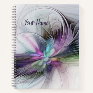 New Life, Colourful Abstract Fractal Fantasy Name Notebook