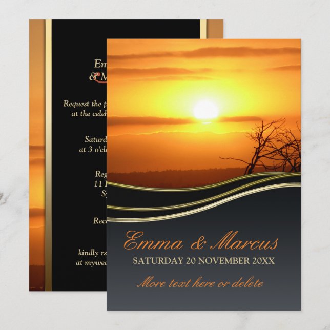 New Life Sunset Engagement / Wedding Invitation (Front/Back)
