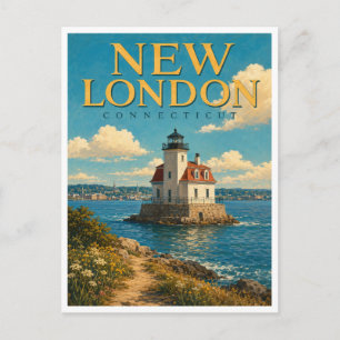 New London Connecticut Ledge Lighthouse GeoSaga Postcard