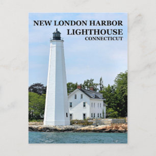 New London Harbour Lighthouse, Connecticut Postcar Postcard