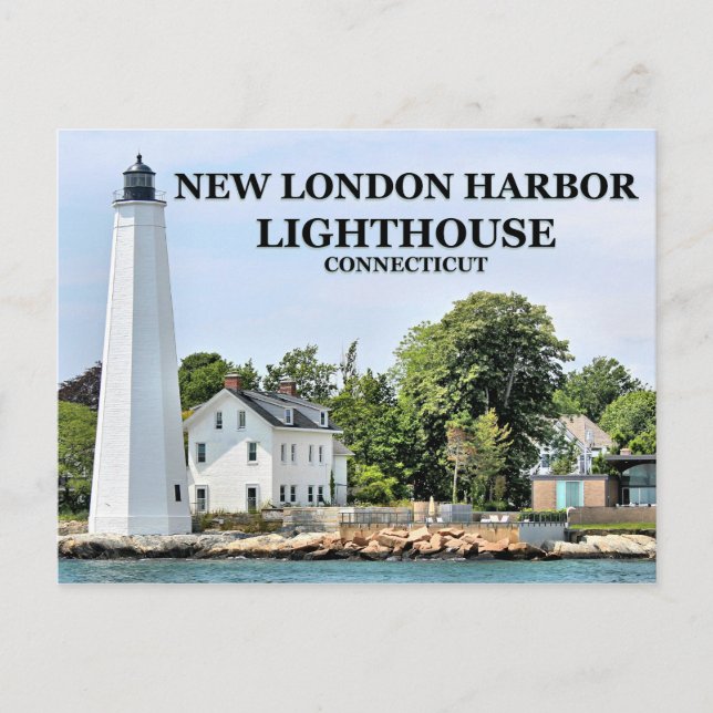 New London Harbour Lighthouse, Connecticut Postcar Postcard (Front)