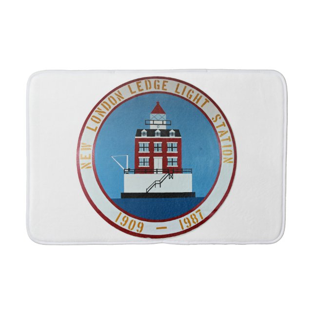 New London Ledge Lighthouse, Connecticut Bath Mat (Front)