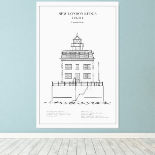 New London Ledge Lighthouse - Connecticut - BD Canvas Print
