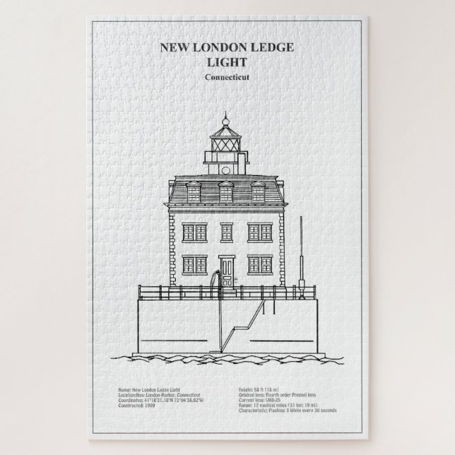New London Ledge Lighthouse - Connecticut - BD Jigsaw Puzzle (Vertical)