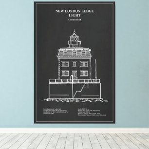 New London Ledge Lighthouse - Connecticut – PD Canvas Print