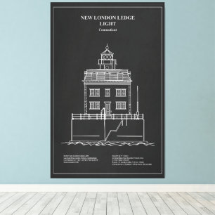 New London Ledge Lighthouse - Connecticut – PD Canvas Print