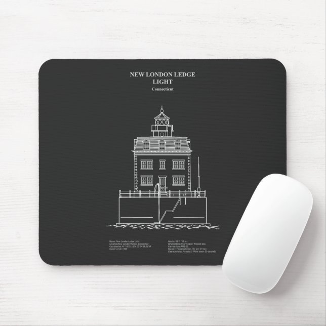 New London Ledge Lighthouse - Connecticut – PD Mouse Pad (With Mouse)