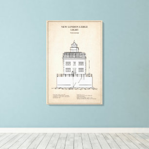New London Ledge Lighthouse - Connecticut - SBD Canvas Print