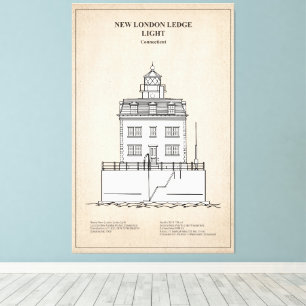 New London Ledge Lighthouse - Connecticut - SBD Canvas Print