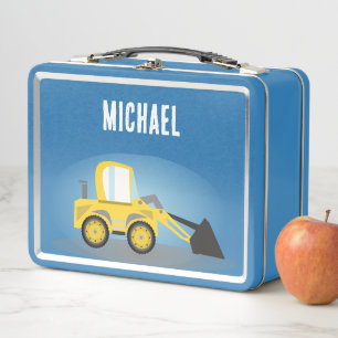 NEW! Lunchbox - Front loader (add name) Metal Red