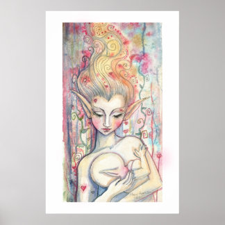 New Mama Fairy Mother and Infant Poster